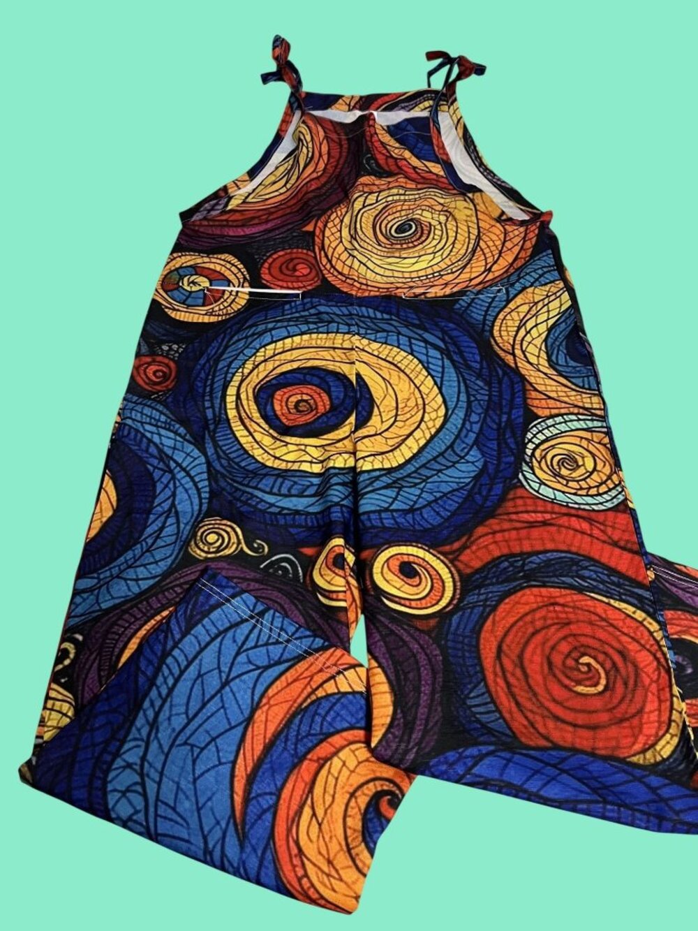 Colorful Swirl Pattern Jumpsuit Size L
